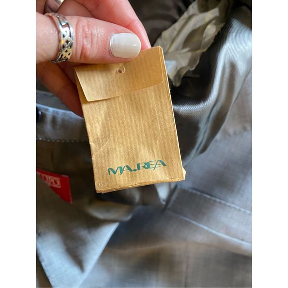 Posillipo 1930 Sartoria Made in Napoli Single-Breasted Checkered Coat Gray Custo - Picture 13 of 16